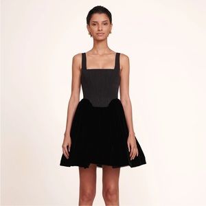 Staud Ballerina Velvet Corset Mini Dress